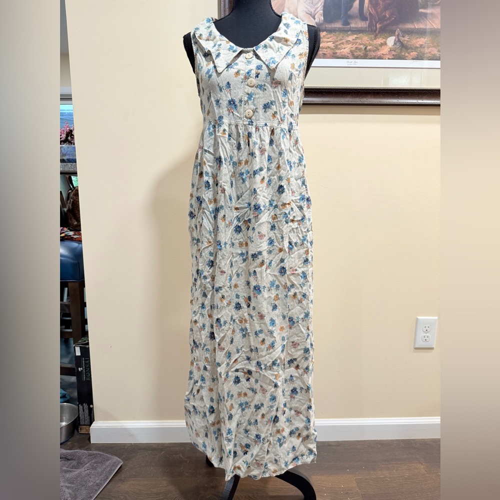 Sostanza Vintage Floral Sleeveless Maxi Dress
